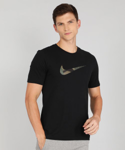 NIKE Graphic Print Men Round Neck Black T Shirt Buy NIKE Graphic