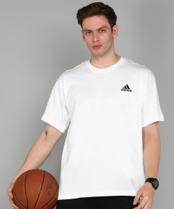 ADIDAS Solid Men Round Neck White T Shirt Buy ADIDAS Solid Men
