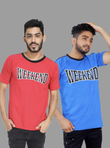 STYLAGE Typography Men Round Neck Red Blue T Shirt Buy STYLAGE