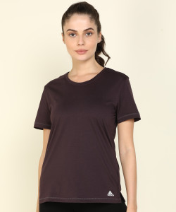 ADIDAS Solid Women Round Neck Purple T Shirt Buy ADIDAS Solid Women Round Neck Purple T Shirt Online at Best Prices in India Flipkart