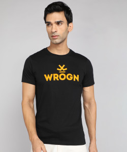 Wrogn black t shirt sales
