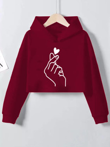 Raabta fashion maroon heart printed hooded sweatshirt online