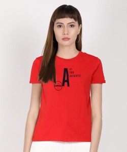 LEVI'S Printed Women Round Neck Red T-Shirt