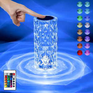 XAMILE Rose Diamond Table Lamp 16 Color Changing RGB Touch