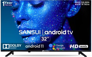Sansui 80 cm (32 inch) HD Ready LED Smart Android TV with Android 11 (Midnight Black)