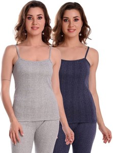 Buy Jairy Shop Thermal Wear for Women Thermal Top Sleeveless (Grey Milange)  (s, Grey) at