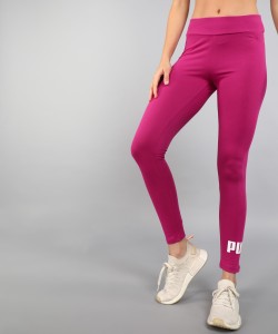 PUMA Solid Women Pink Tights - Buy PUMA Solid Women Pink Tights