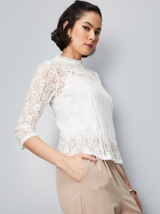 H and m on sale white lace top