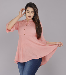 MUKKEY Casual Solid Women Pink Top - Buy MUKKEY Casual Solid Women Pink Top  Online at Best Prices in India | Flipkart.com