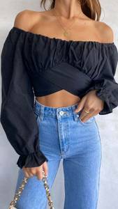 Tokyo Talkies Casual Self Design Women Black Top