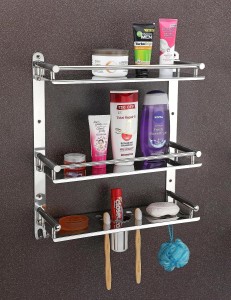 LivesUp 3 Layer Multipurpose Bathroom Shelf Rack with Soap Dish