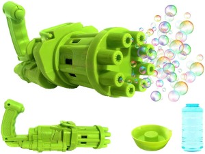 First Play 8-Hole Electric Bubbles Gun for Toddlers Toys, Gatling Bubble Machine Water Gun