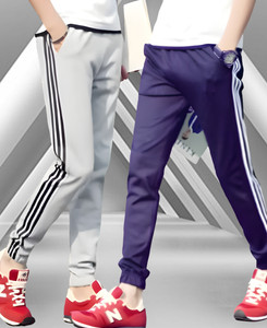 Blue white track pants best sale