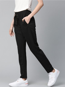 Uni-Exclusive Solid Women Black Track Pants - Buy Uni-Exclusive Solid Women  Black Track Pants Online at Best Prices in India