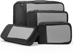 Decluttr Set of 4 Packing Cubes Travel Organizer Bag, Pouch For Suitcase,  Luggage Bags Travel Toiletry Kit Black - Price in India