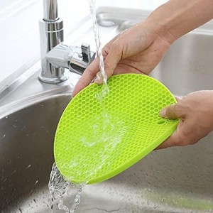 Silicone Hot Pad Non-Slip Silicone Mat Rubber Heat Resistant Kitchen Cooking  Hot