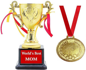 Jayshri handicrafts World s Best Mom Trophy with medal Birthday