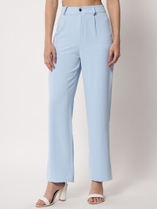 Buy KOTTY Women Solid Polyester Blend Light Blue Trouser Light Blue26 at  Amazonin