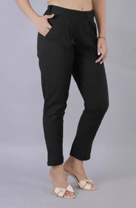 TRENDS WOW Regular Fit Women Black Trousers Flipkart