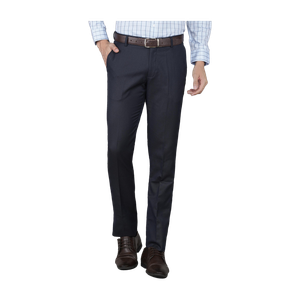 Slim Fit Men Dark Blue Trousers