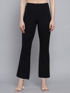 Q-Rious Regular Fit Women Black Trousers