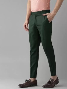 Black Plain Labroz Dark Green Chinos Casual Wear Men