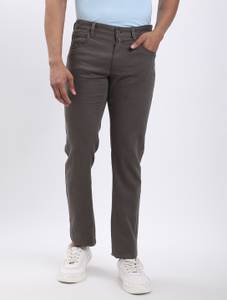 INDIAN TERRAIN Slim Fit Men Grey Trousers