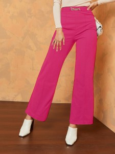 Buy Forever New Dark Pink Flat Front Trousers for Womens Online  Tata CLiQ