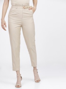 Make A Move Tall High Waisted Split Hem Trousers in Beige  Oh Polly