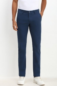 Slim Fit Men Blue Trousers