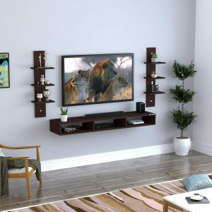 Pepperwood Tv Entertainment Unit With 2 Wall Shelves Engineered Wood Tv  Entertainment Unit Engineered Wood Tv Entertainment Unit Price In India -  Buy Pepperwood Tv Entertainment Unit With 2 Wall Shelves Engineered