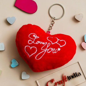 Heart Shape Love You Pillow Cushion | Valentines day Pack of 1 Key Chain