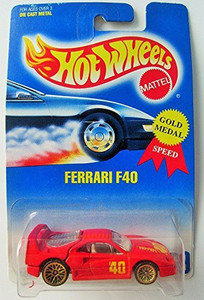 Mattel hotwheels Ferrari f40 1995 Gold medal speed red pack of 1