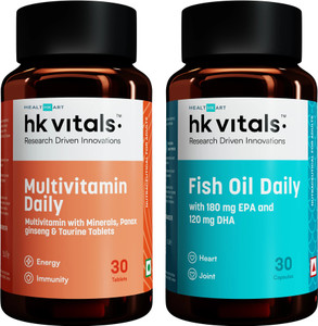 hk vitals Multivitamin Daily (30 Tablets) & Fish Oil Daily