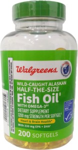 Walgreens Wild Caught Alaskan Half-the-Size Fish Oil with Omega-3 Softgels