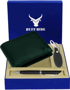 BUFFHIDE Men Casual, Ethnic, Formal, Evening/Party Green Genuine Leather Wallet