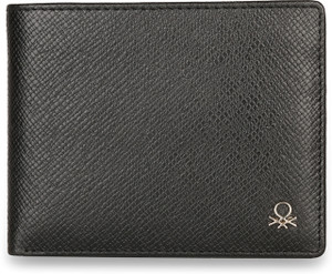 United Colors of Benetton Men Black Genuine Leather Wallet Black