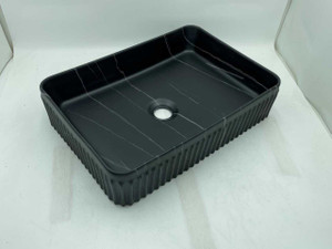 Black plastic wash shop basin