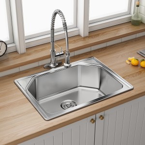 MESSINA Matte Finish Handmade 24X18X10 Kitchen Sink With Waste Coupling Vessel Sink