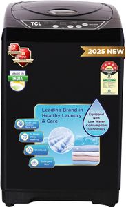 TCL 7 kg 5 Star with 10 Wash Program and Detergent Dispenser, Child Lock with Magic Filter Fully Automatic Top Load Washing Machine Black