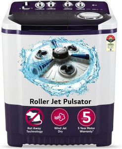 LG 7.5 kg 5 Star with Roller Jet Pulsator with Soak Wind Jet Dry and Rat Away 5.5 Kg Spin Tub Capacity Semi Automatic Top Load Washing Machine Purple Price in India