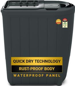 Whirlpool 7 kg Magic Clean 5 Star Semi Automatic Top Load Washing Machine Black, Grey