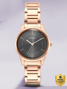 Titan Neo Economy Grey Dial Rose Gold MetalStrap Analog Watch - For Men