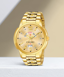 Casado Original Gold Plated Diamond Studded Dial Day and Date Functioning Original Gold Plated Diamond Studded Dial Day and Date Functioning Analog Watch For Men