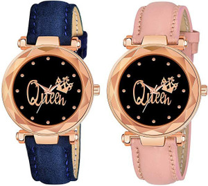Trustfy Latest queen dial leather belt watch for girls or women