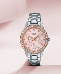 Casio sheen swarovski deals ladies watch price