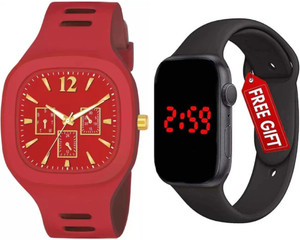 Stainless steel best sale back led watch