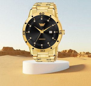 ABREXO Date Time Display Analog watch Classy Trendy Gold Plated BK Dial Date Display Series Analog Watch For Men Buy ABREXO Date Time Display Analog watch Classy Trendy