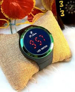 Ornate Apple led watch green apple round black dial digital led