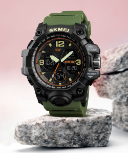 SKMEI 1327 1327 Analog Digital Watch For Men Buy SKMEI 1327 1327 Analog Digital Watch For Men Army Green Dual Time Sh Online at Best Prices in India Flipkart